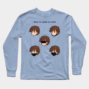 Andrey wearing mask in multiple ways Long Sleeve T-Shirt